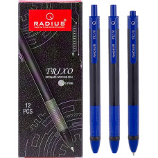 Bolígrafo TRIXO, cuerpo negro, paquete de 12, recambio azul (780258)