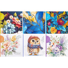 Cuaderno 10*10 cm "Mandarín" 48 hojas, cubierta integrada, celda 226804/БК011/1-8