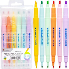 ¡Oferta especial! Set de marcadores fluorescentes de doble punta, 6 colores, ST892-6
