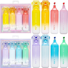¡Oferta especial! Set de marcadores fluorescentes con diseño de huella de gato de 4 colores 12019-H