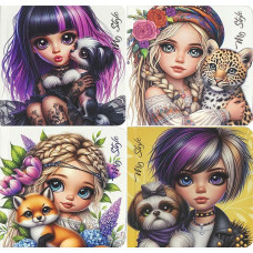 Cuaderno 120*120 mm "Fresh" 48 hojas, hoja en blanco 70 g/m2, tapa dura 9810/-11/-12/-13