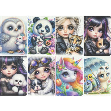 Cuaderno 140 x 95 mm "Fresh", 64 hojas, papel blanco de 60 g/m², tapa dura. 9814-9821