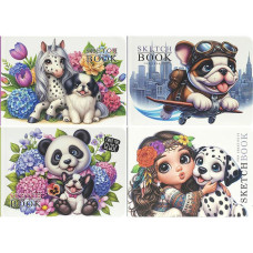 Cuaderno de bocetos A6 "Fresh" 48 hojas, hoja en blanco 100 g/m2, tapa dura 9834/-35/-36/-37