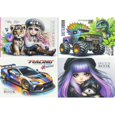 Cuaderno de bocetos B6 "Fresh" 48 hojas, hoja en blanco 100 g/m2, tapa dura 9838/-39/-40/-41