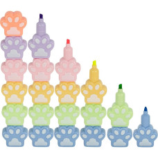 ¡OFERTA! Set de 5 marcadores fluorescentes con diseño de huella de gato JS-094