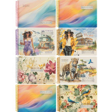 Cuaderno de bocetos A5, 40 hojas, hoja en blanco, 100 g/m2, 9650-9657