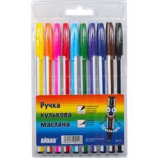 ¡Oferta especial! Set de bolígrafos de tinta al óleo 563-10 "AIHAO" en 10 colores.