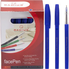 Bolígrafos FacePen RADIUS azules, paquete de 50 unidades (777890)