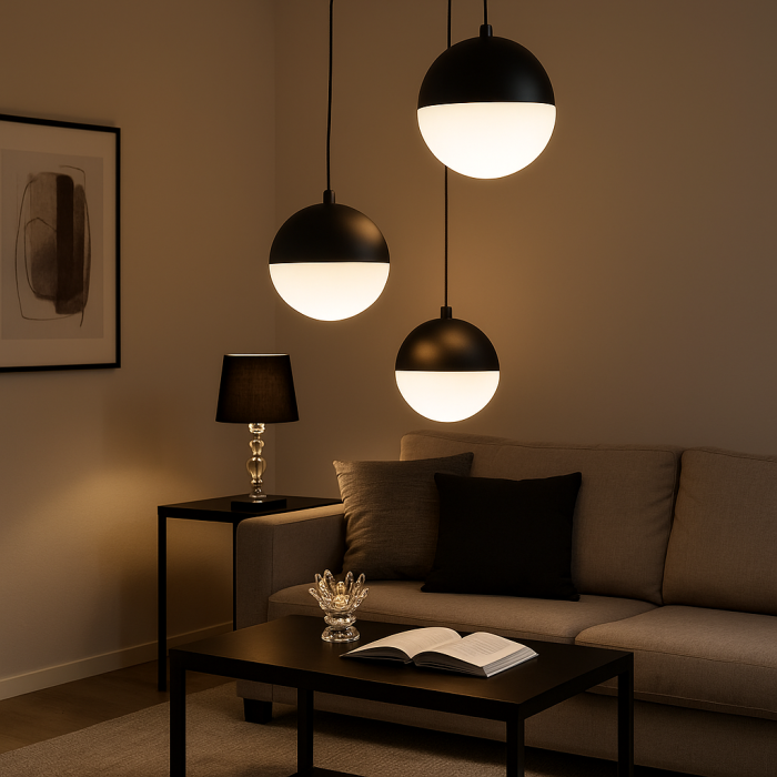 Lámpara de Techo DKD Home Decor Blanco Negro Metal Cristal 220 V (40 x 40 x 80 cm)