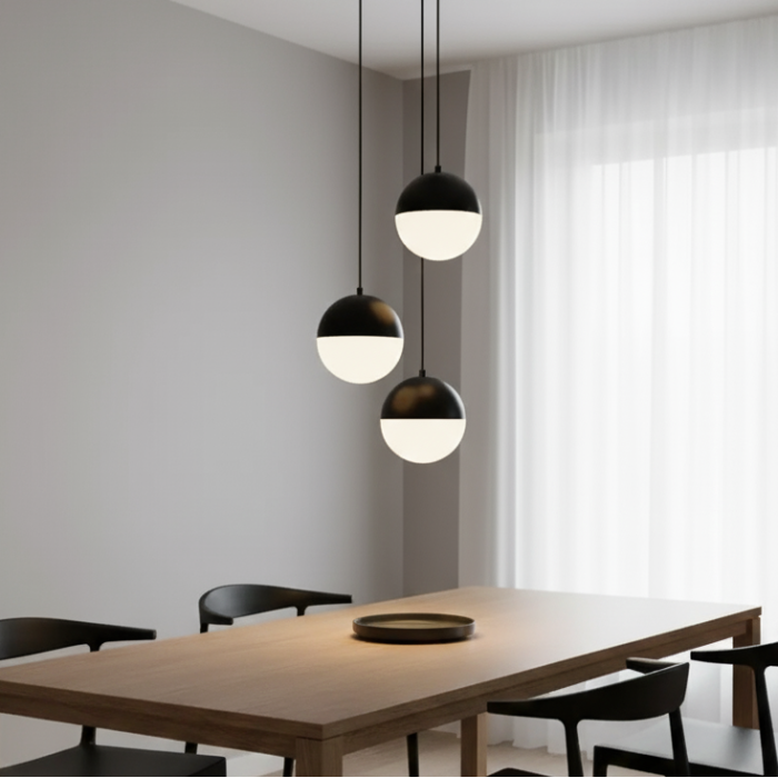 Lámpara de Techo DKD Home Decor Blanco Negro Metal Cristal 220 V (40 x 40 x 80 cm)