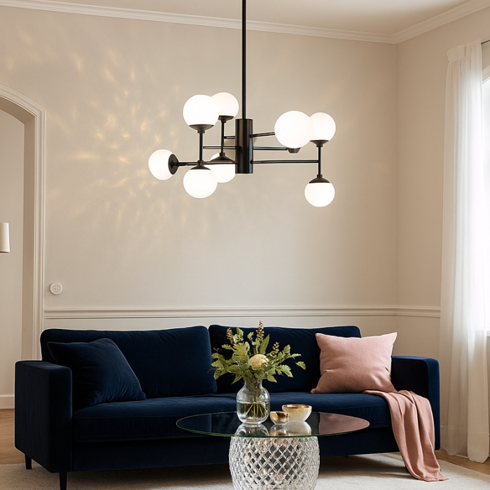 Lámpara de Techo DKD Home Decor Cristal Negro (76.2 x 76.2 x 40.64 cm)