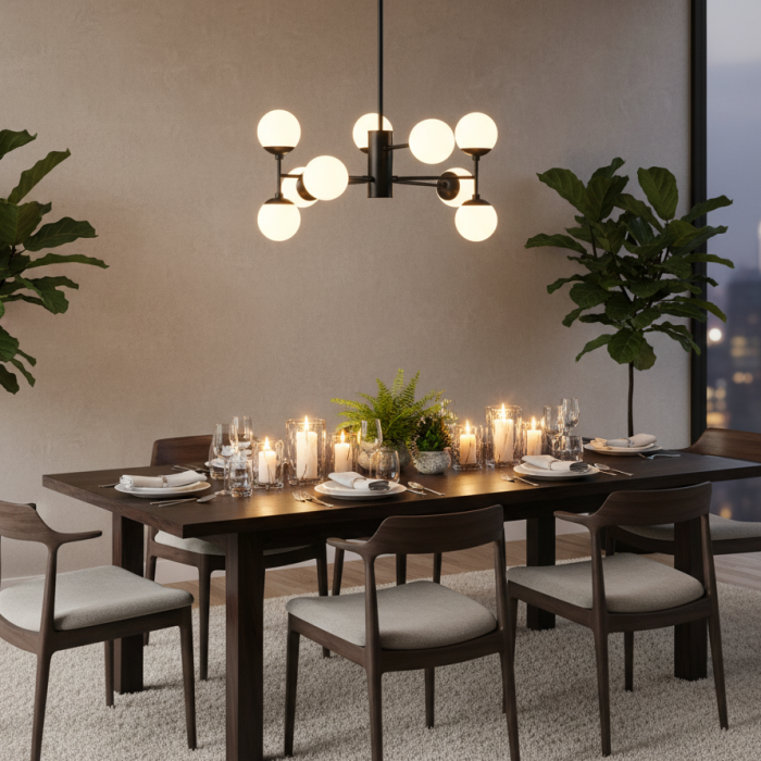 Lámpara de Techo DKD Home Decor Cristal Negro (76.2 x 76.2 x 40.64 cm)