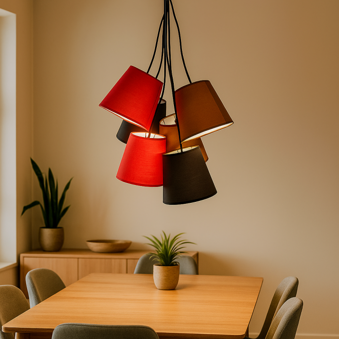 Lámpara de Techo DKD Home Decor Tela Hierro (40 x 100 cm)