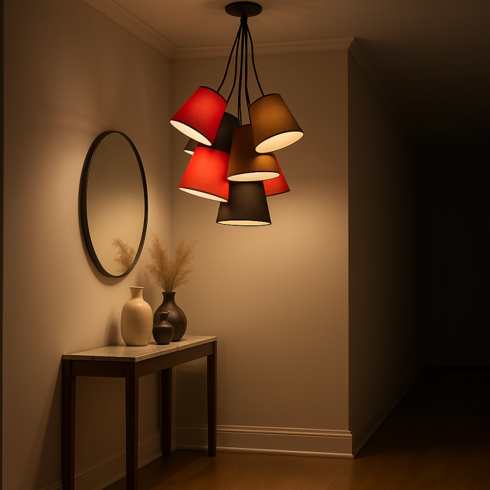 Lámpara de Techo DKD Home Decor Tela Hierro (40 x 100 cm)