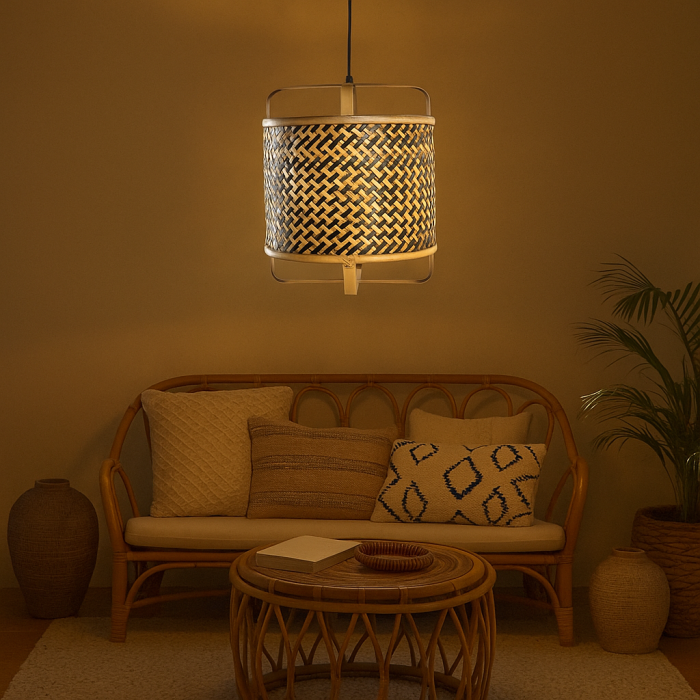 Lámpara de Techo DKD Home Decor Negro Marrón 220 V 50 W (36 x 36 x 48 cm)