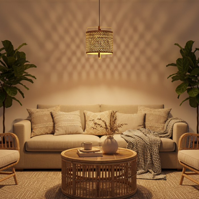 Lámpara de Techo DKD Home Decor Negro Marrón 220 V 50 W (36 x 36 x 48 cm)