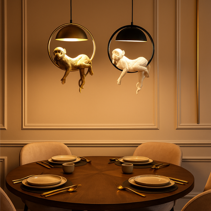 Lámpara de Techo DKD Home Decor Blanco Dorado Metal Resina 50 W 29,5 x 20 x 44,5 cm (2 Unidades)