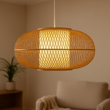 Ceiling Light DKD Home Decor White Natural Bamboo 40 W 83 x 83 x 40 cm
