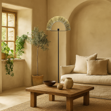 Floor Lamp DKD Home Decor Black Natural Jute Iron 50 W 220 V 56 x 26 x 152 cm