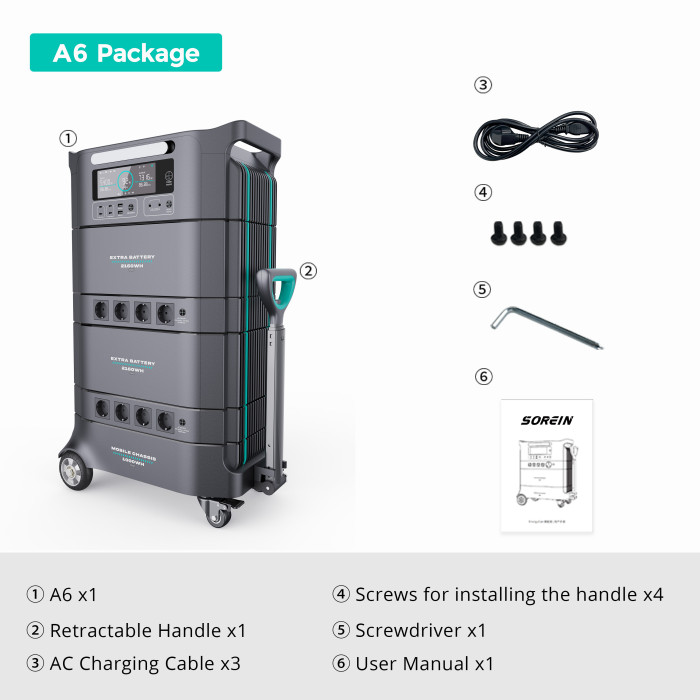 Batería de Almacenamiento de Energía Sorein A6 6394Wh 6600W