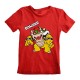 Child's Short Sleeve T-Shirt Super Mario Bowser Text Red