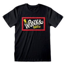 Camiseta de Manga Corta Unisex Willy Wonka Wonka Bar Negro
