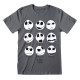 Camiseta de Manga Corta Unisex The Nightmare Before Christmas Many Faces Gris oscuro