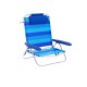 Marbueno Silla Plegable 5 Posiciones Aluminio con Cojin Rayas Azules Playa y Piscina 61X68X82 cm 10242