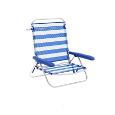 Silla Plegable Marbueno Rayas Azul Blanco 63 x 78 x 76 cm