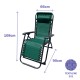 Marbueno Tumbona Plegable Acero Con Cojin Jardin y Piscina 90X66X108 cm Gravedad Cero Verde 10008