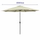 Marbueno Umbrella Steel 8 Ribs D300 cm Polyester Beige Garden, Pool, Terrace 10486