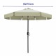 Marbueno Sombrilla Acero 8 Varillas D270 cm Polyester Beige Jardin, Piscina y Terraza 10488