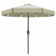 Marbueno Sombrilla Acero 8 Varillas D300 cm Polyester Beige Jardin, Piscina y Terraza 10490