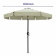 Marbueno Sombrilla Acero 8 Varillas D300 cm Polyester Beige Jardin, Piscina y Terraza 10490