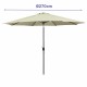 Marbueno Umbrella Steel 8 Ribs D270 cm Polyester Beige Garden, Pool, Terrace 10483