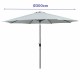 Marbueno Umbrella Steel 8 Ribs D300 cm Polyester White Garden, Pool, Terrace 10487