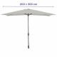 Marbueno Sombrilla Acero 8 Varillas 200x300 cm Polyester Blanco Jardin, Piscina y Terraza 10494