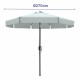 Marbueno Umbrella Steel 8 Ribs D300 cm Polyester White Garden, Pool, Terrace 10489