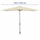 Marbueno Parasol Acero 8 Varillas 200x300 cm Poliéster Beige Jardín, Piscina 10493