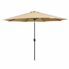 Marbueno Sombrilla Acero 8 Varillas D270 cm Polyester Marron Jardin, Piscina y Terraza 10482