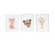 Sheets Crochetts 33 x 43 x 2 cm Bear Giraffe Fox 3 Pieces