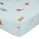 Sábana Bajera HappyFriday MINI Azul Multicolor 60 x 120 x 14 cm Dinosaurios