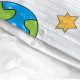 Duvet cover set HappyFriday Mr Fox Space rocket Multicolour Baby Crib 2 Pieces