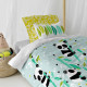 Juego de funda nórdica HappyFriday Moshi Moshi Panda Garden Blue Azul Cama de 80 2 Piezas