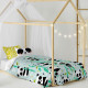 Juego de funda nórdica HappyFriday Moshi Moshi Panda Garden Blue Azul Cama de 80 2 Piezas
