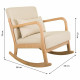 Silla mecedora Alexandra House Living Crema Goma Algodón Lino Madera 88 x 78 x 66 cm