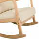 Silla mecedora Alexandra House Living Crema Goma Algodón Lino Madera 88 x 78 x 66 cm