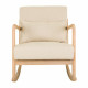 Silla mecedora Alexandra House Living Crema Goma Algodón Lino Madera 88 x 78 x 66 cm