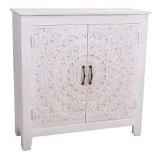 Console Alexandra House Living White Mango wood 33 x 90 x 90 cm