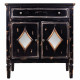 Console Alexandra House Living Black Metal Glass Fir wood MDF Wood 36 x 88 x 80 cm